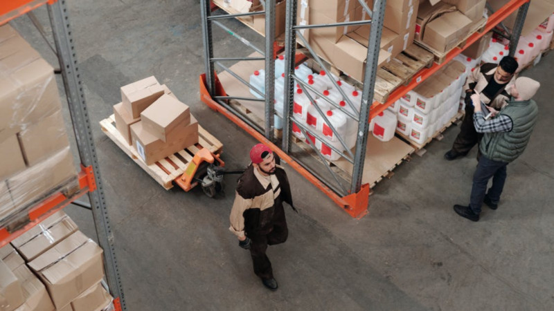 person working in shipping warehouse